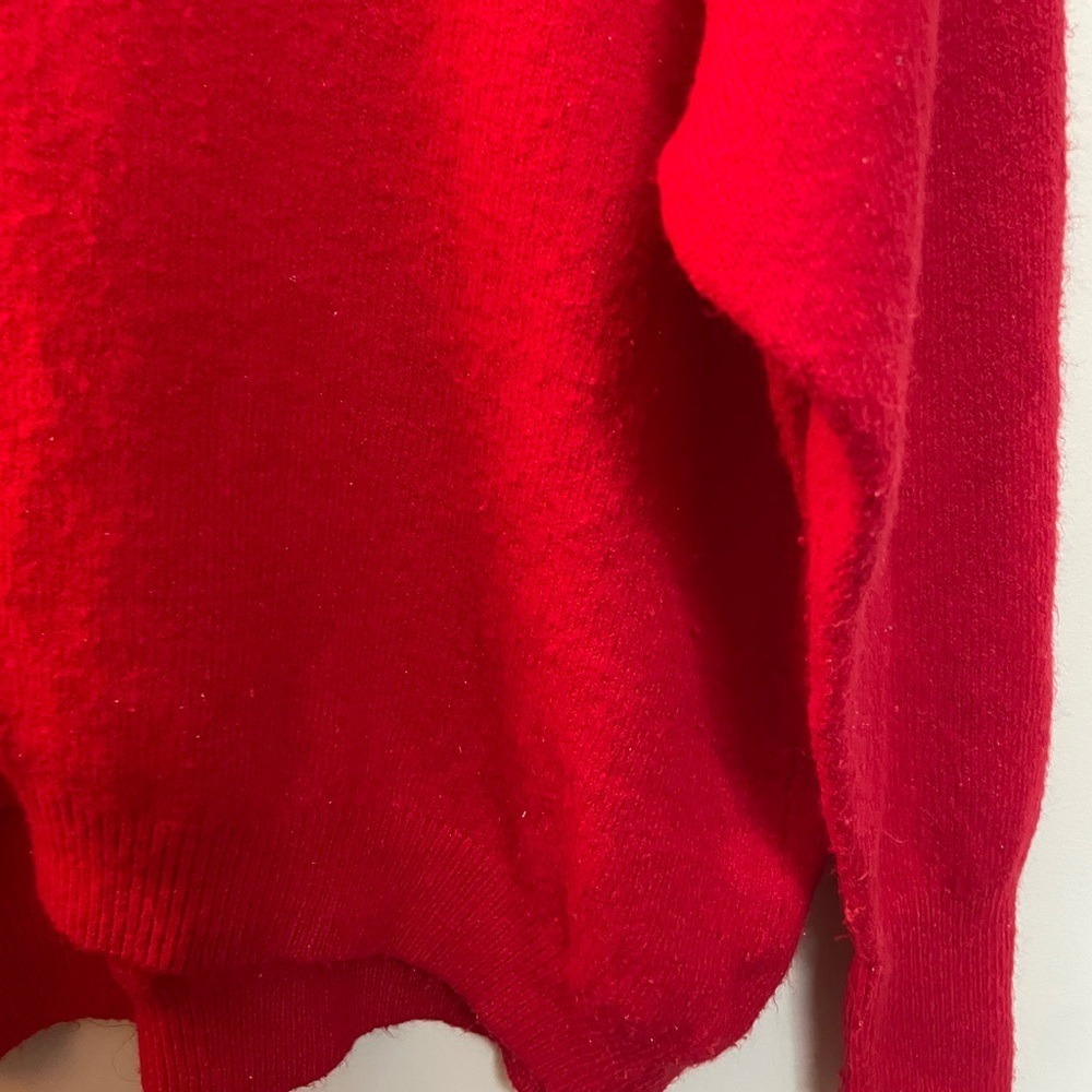 Vince Camuto Red Oversized Drop Shoulder Crew Neck Knit Sweater Womens Large - Picture 4 of 10